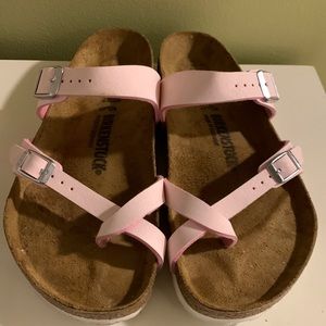 Birkenstock light pink/blush Mayari style sandals, narrow width, size 41